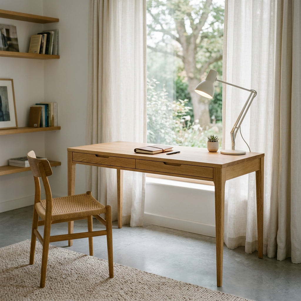 Architectural Oak Study Table
