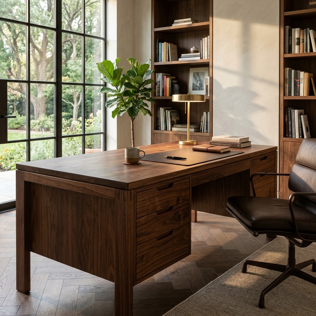 Executive Solid Walnut Desk