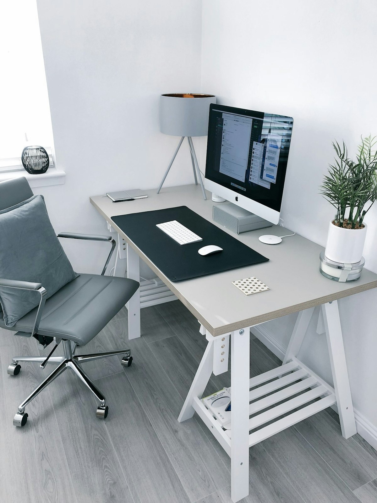 Modern Trestle Computer Desk