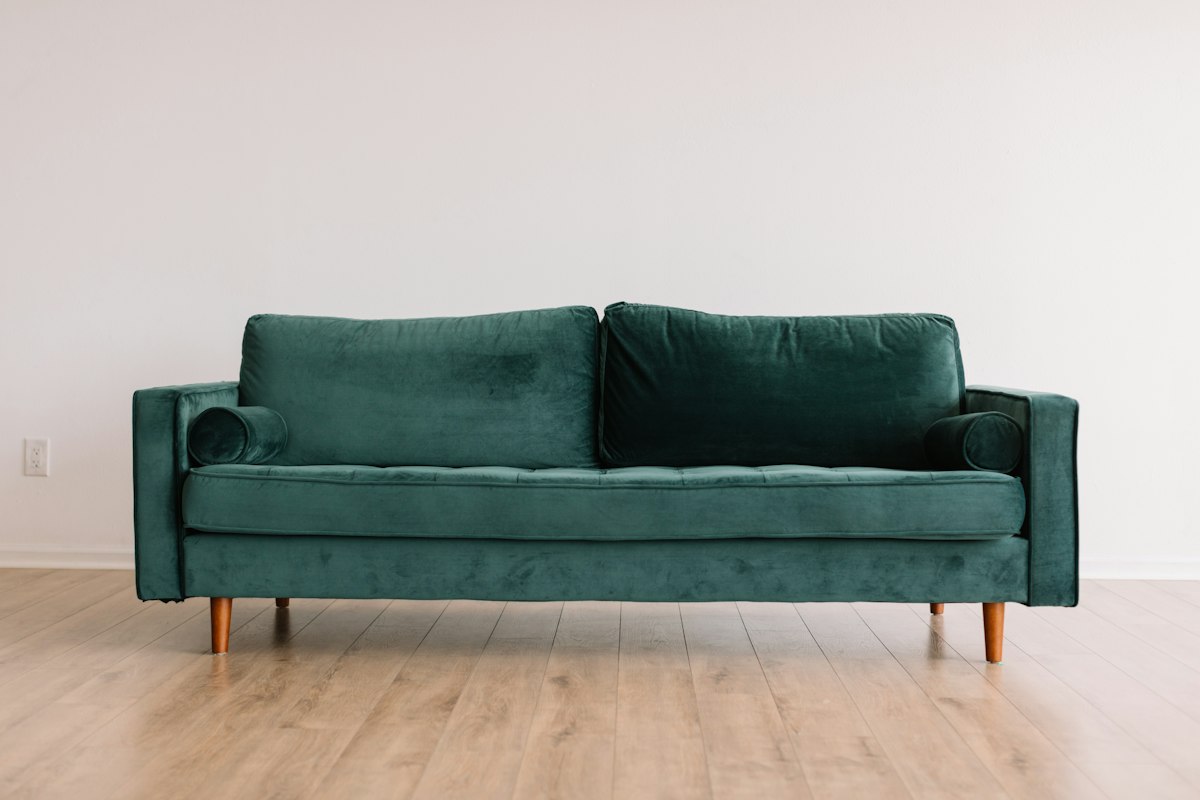 Emerald Fabric Loveseat Sofa