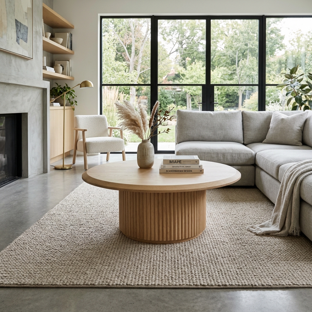 Fluted Round Center Table