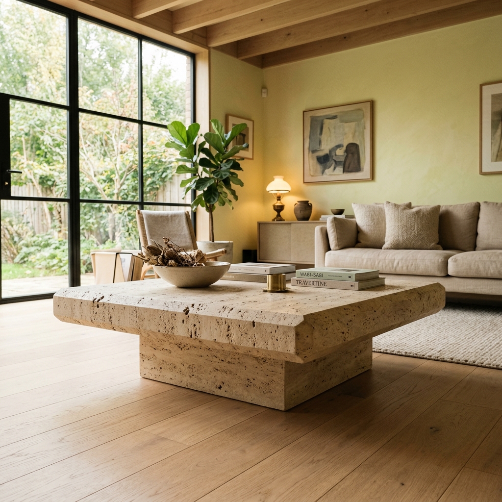 Monolithic Travertine Stone Table