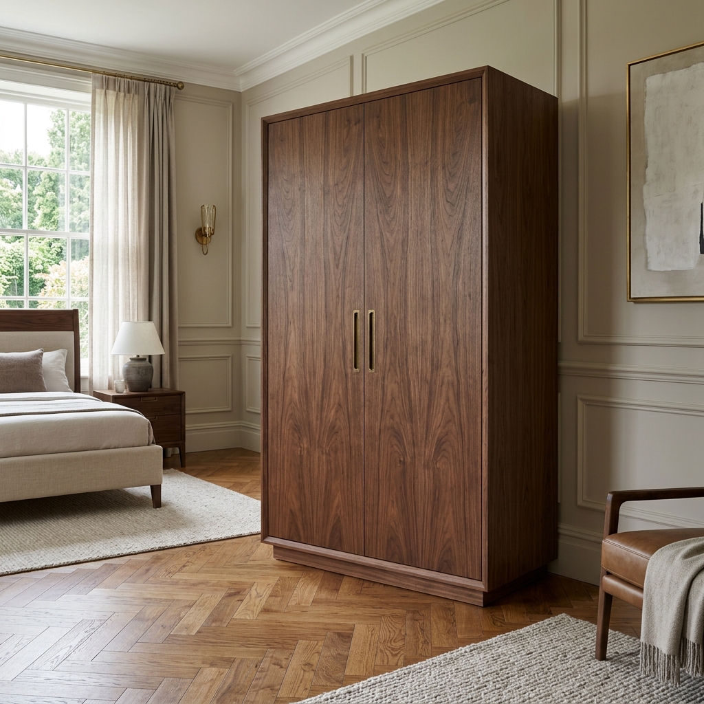 Solid American Walnut Wardrobe Armoire